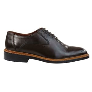 Mens Brogue Oxford Shoes Tan Black Laced Leather Goodyear Welted