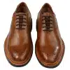 Mens Brogue Oxford Shoes Tan Brown Black Laced Leather Goodyear Welted