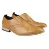 Mens Slip On Real Leather Shoes Smart Formal Navy Tan Brown Wedding Office Party