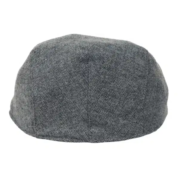 Mens Flatcap Hat Baker Boy 8 Panel Grandad Tweed Herringbone Grey Vintage