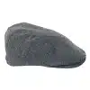 Mens Flatcap Hat Baker Boy 8 Panel Grandad Tweed Herringbone Grey Vintage