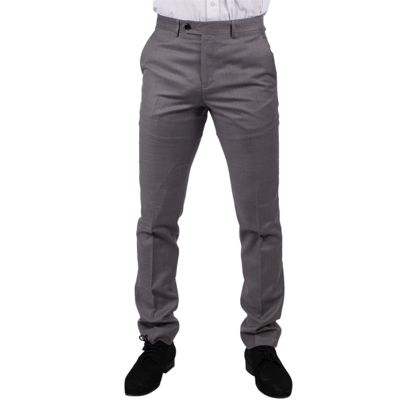 Mens Light Grey Trousers Classic Stitch Wedding Summer Prom Classic Grooms