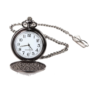 Classic 1920’s Style Pocket Black Watch with Chain