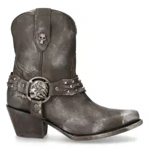 neu Rock WSTM005-S1 Schwarzes Leder Cowboy Western spitze Stiefel Vintage