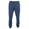 Dion - Men's Blue Herringbone Tweed Check Trousers