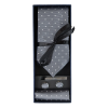 Dotted Silver Neck Tie Gift Set Pocket Square Cuff Links Tie Pin Polka Dot Satin