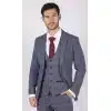 Mens Marc Darcy Blue Grey Red Check Blazer Smart Casual Tweed Slim Fit Drake