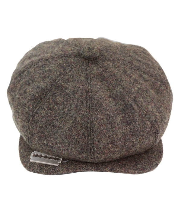 8-Panel Brown Cap with Razor Blade