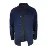Mens Mid Length Overcoat Jacket Light Weight Smart Casual Navy Mac