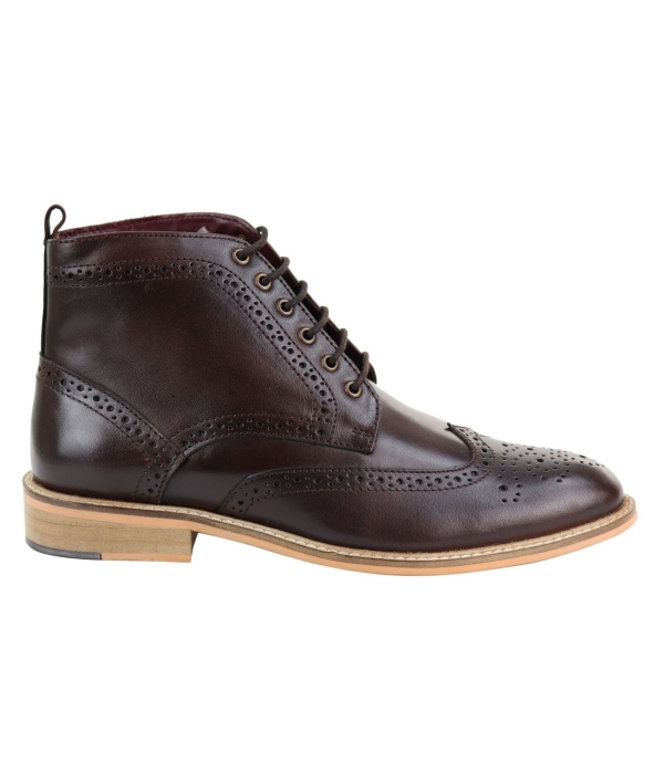 Mens Brogue Ankle Boots Brown