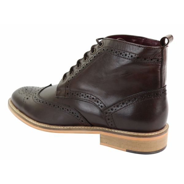 Mens Brogue Ankle Boots Brown