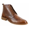 Mens Brogue Ankle Boots  Tan