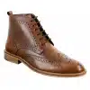 Mens Brogue Ankle Boots  Tan