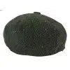 Mens Herringbone Tweed 8 Panel Cap Olive