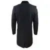 Mens 3/4 Long Double Breasted Charcoal Overcoat