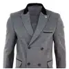 Mens 3/4 Long Double Breasted Grey Overcoat