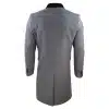 Mens 3/4 Long Double Breasted Grey Overcoat