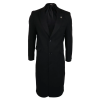 Compare Color Mens Full Lenth Overcoat Mac Jacket Wool Feel Black 1920s Blinders
