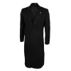 Compare Color Mens Full Lenth Overcoat Mac Jacket Wool Feel Black 1920s Blinders