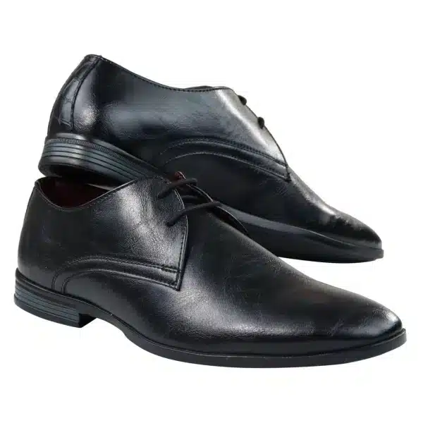 Mens Classic Black Laced Leather Shoes Smart Casual Formal Plain Simple