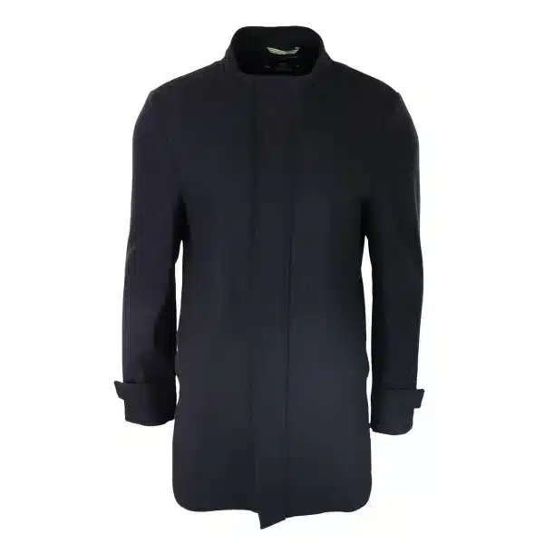 Mens 3/4 Long Overcoat Black Jacket Coat Removable Hood Smart Casual Winter Warm Wool