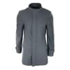 Mens 3/4 Long Overcoat Grey Jacket Coat Removable Hood Smart Casual Winter Warm Wool