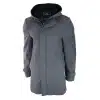 Mens 3/4 Long Overcoat Grey Jacket Coat Removable Hood Smart Casual Winter Warm Wool