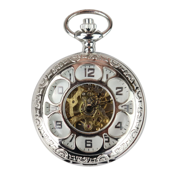 Silver Color Vintage Mechanical Pocket Watch