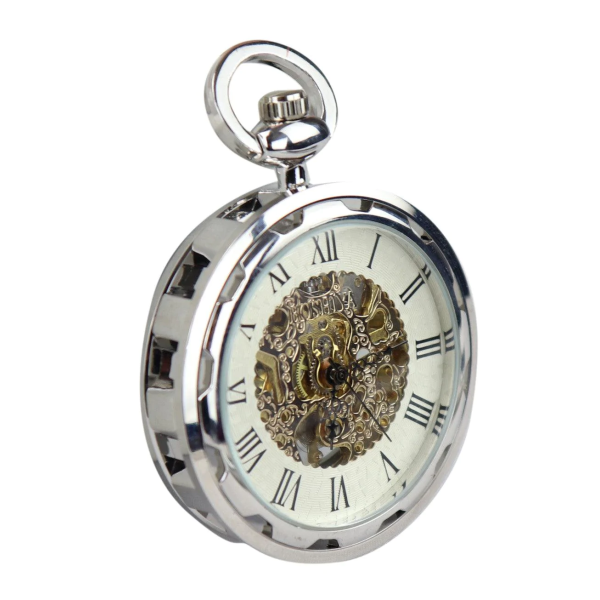 Automatic Mechanical Vintage Pocket Silver Watch
