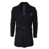 Cavani Mens Classic 3/4 Length Black Overcoat