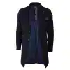 Cavani Mens Classic 3/4 Length Black Overcoat