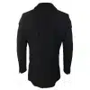 Cavani Mens Classic 3/4 Length Black Overcoat