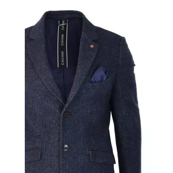 Cavani Mens Classic 3/4 Length BlueOvercoat