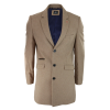 Cavani Mens Classic 3/4 Length Camel Overcoat