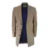 Cavani Mens Classic 3/4 Length Camel Overcoat