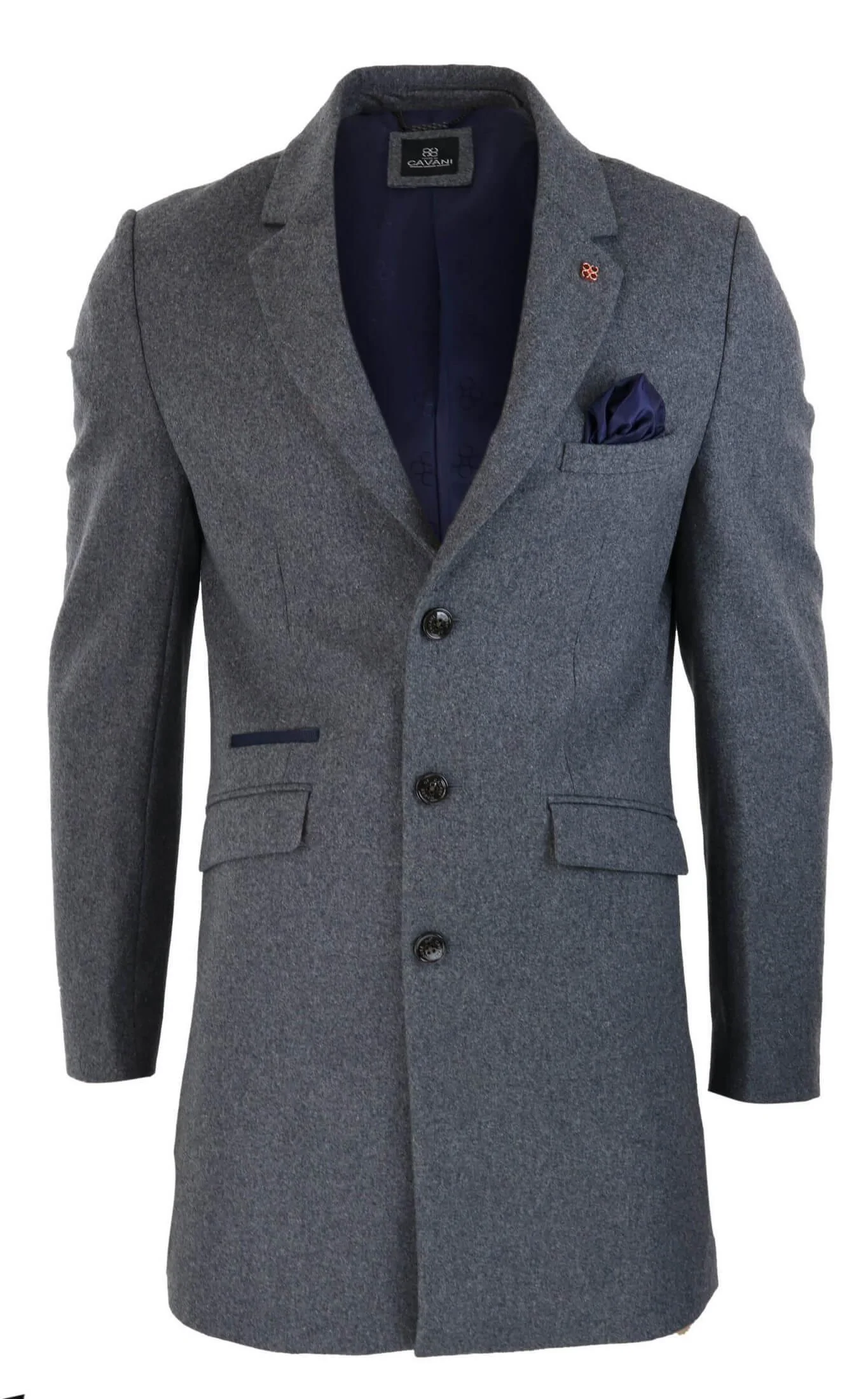 Cavani Mens Classic 3/4 Length Grey Overcoat: Buy Online - Happy Gentleman