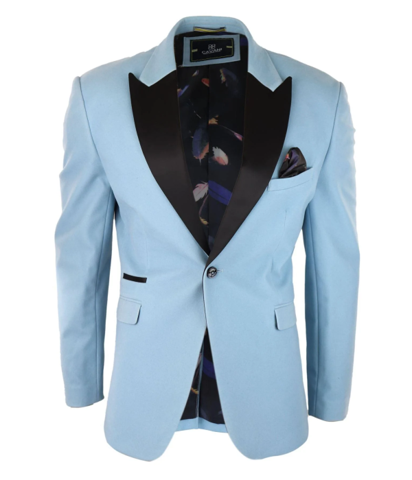 Mens Velvet Blazer Tuxedo Jacket Black Satin Lapel Pastel Blue Pink Green