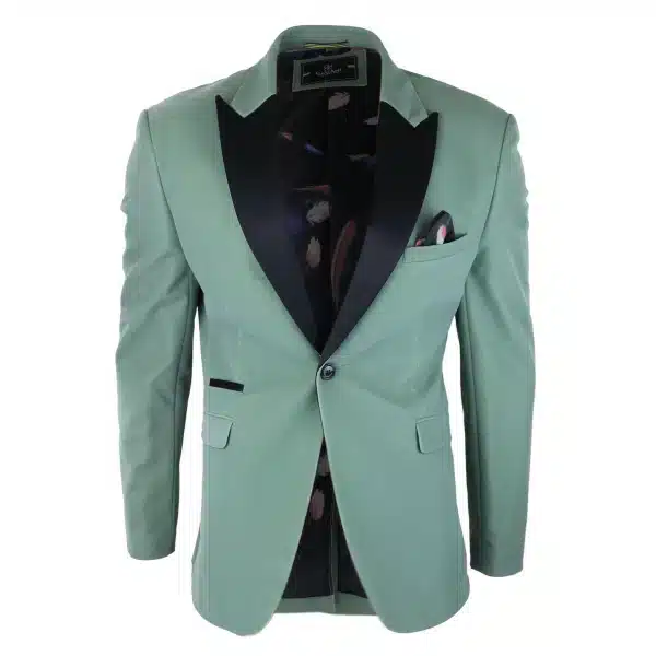 Mens Velvet Blazer Tuxedo Jacket Black Satin Lapel Pastel Blue Pink Green
