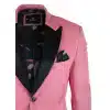 Mens Velvet Blazer Tuxedo Jacket Black Satin Lapel Pastel Pink