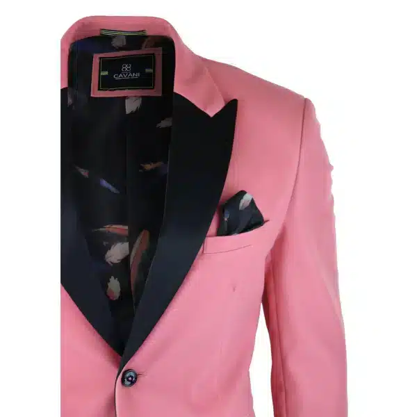Mens Velvet Blazer Tuxedo Jacket Black Satin Lapel Pastel Pink