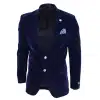 Mens Velvet Blazer Suit Jacket 2 Button Dinner Smart Casual Formal Tailored Fit