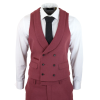 Mens Wool 3 Piece Burgundy Red Suit Double Breasted Wedding Party Vintage 1920s
