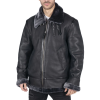 Mens Genuine Sheepskin Leather B3 Flying Aviator Jacket Black Grey Fur