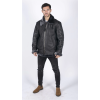 Mens Genuine Sheepskin Leather B3 Flying Aviator Jacket Black Grey Fur
