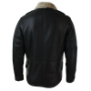 Mens Real Shearling Sheepskin 3/4 Overcoat Brown Beige Fur Warm Winter