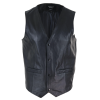 Mens Black Hide Leather Waistcoat