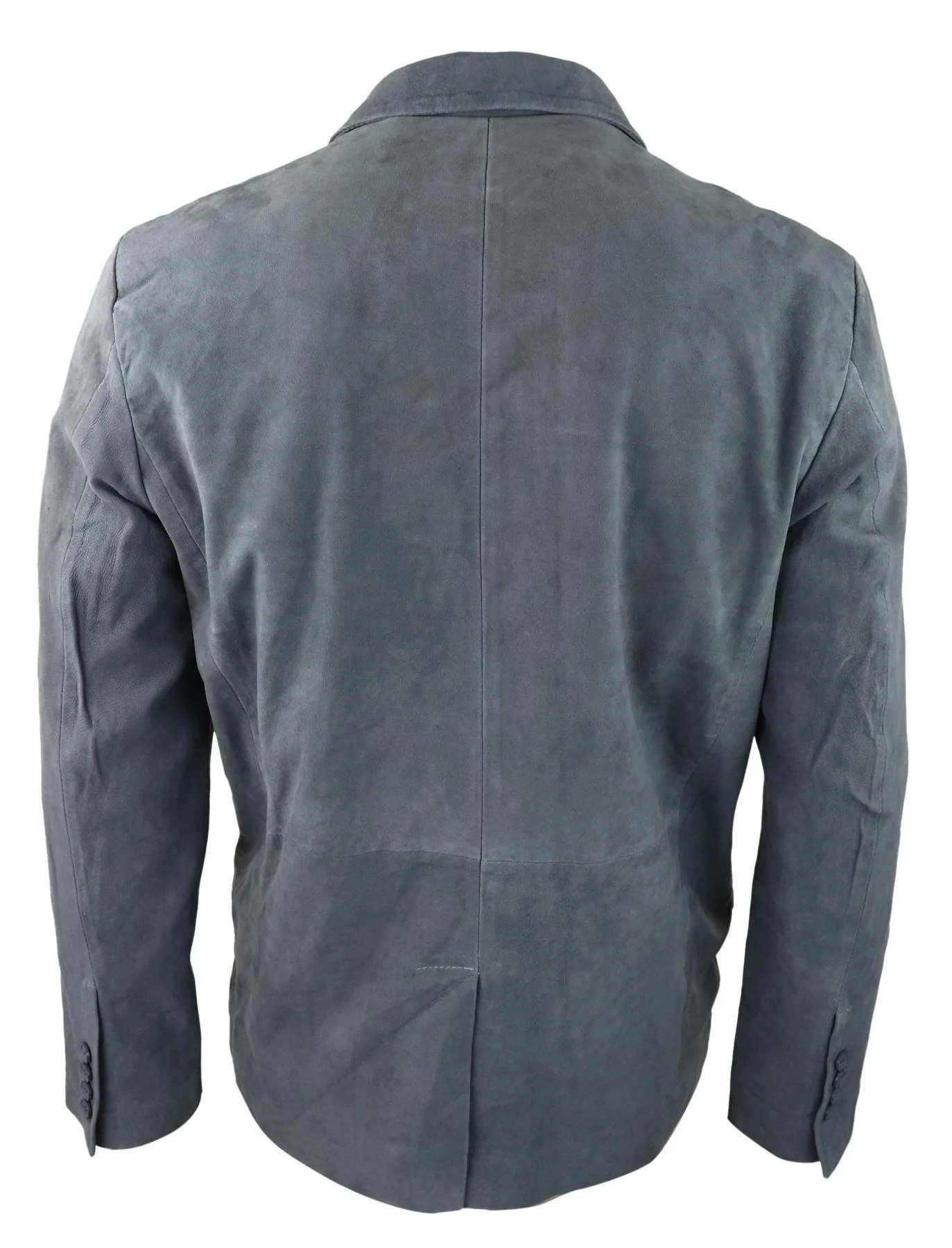 Mens Genuine Suede Blazer Style Jacket Leather Mens Classic VIntage Smart Casual Grey