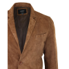 Mens Genuine Suede Blazer Style Jacket Leather Mens Classic VIntage Smart Casual Tan