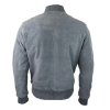 Mens Genuine Suede Bomber Jacket Leather Casual Varsity VIntage Smart Casual Grey