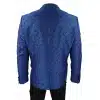 Mens Paisley Tuxedo Blazer And Waistcoat Brocade Dinner Jacket Satin Black Blue - No Trousers